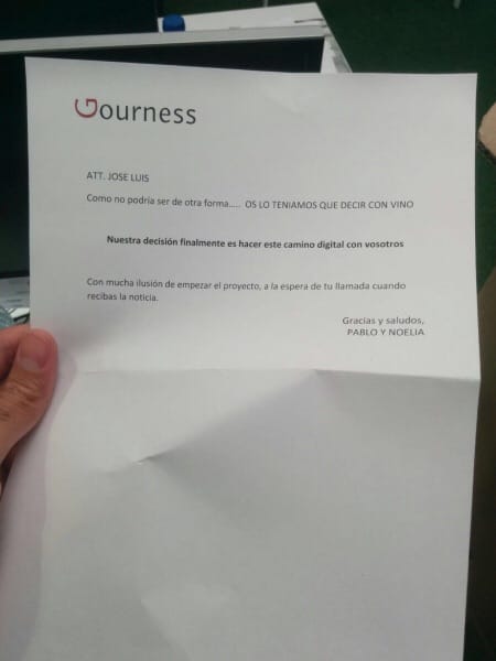 carta Gourness you´re a good seller